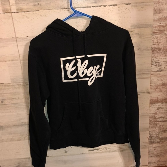 Obey propaganda sweatshirt hoodie size large kids obey black and white h… - Picture 2 of 8